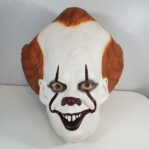 IT Pennywise Clown Costume Latex Mask Adult Halloween Horror Spooky Eyes